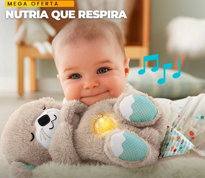 Peluche Nutria que respira para dormir + E-book "Consejos para el buen descanso de bebé"